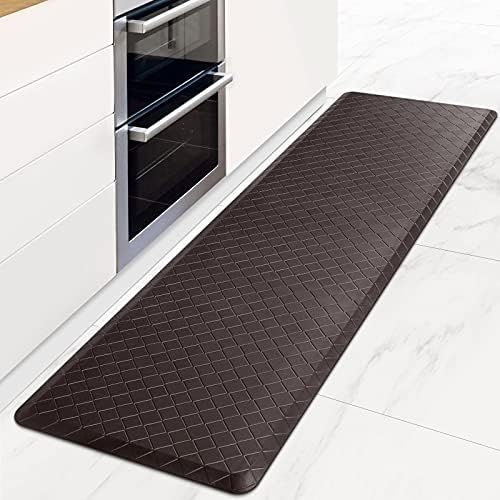 HappyTrends Kitchen Mat Cushioned Anti-Fatigue Floor Mat,17.3"x60",Thick Waterproof Non-Slip Kitchen Mats and Rugs Heavy Duty Ergonomic Comfort Rug for Kitchen,Floor,Office,Laundry,Chocolate by HappyTrends