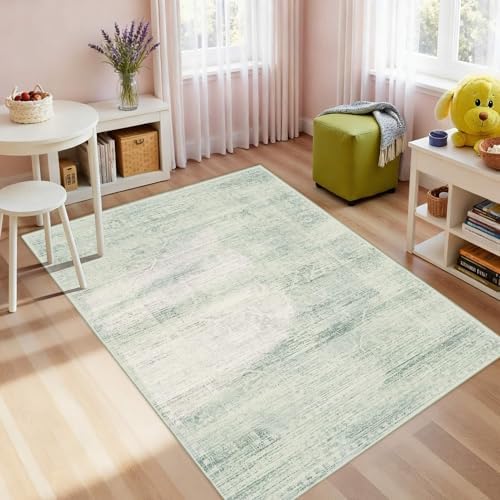 3x5 Entryway Green Area Rugs, Washable Small Rugs for Bedroom - Image 5