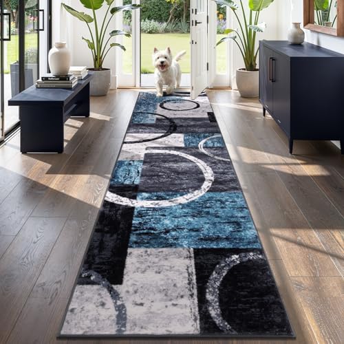 Yamaziot 2x8 Washable Modern Abstract Runner Rug Non-Slip for Hallways by Yamaziot