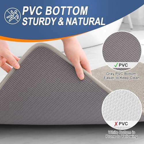 OLANLY Thick Memory Foam Bathroom Rug 36x24, Absorbent Bath Mat, Warm Taupe - Image 4