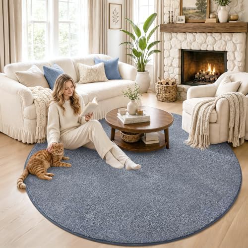 Keeko Round Area Rug 4ft for Living Room Bedroom,Soft Washable Circle Rug - Image 4