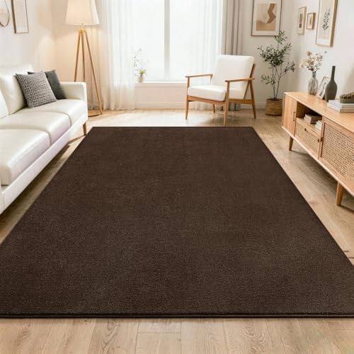 ISEAU 4x6 Soft Area Rug for Bedroom, Washable and Non-Slip, Brown - Image 6
