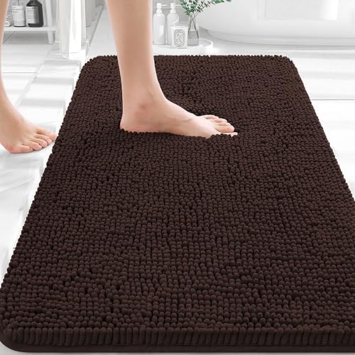 OLANLY Bathroom Rugs 32x20, Extra Soft Absorbent Chenille Bath Rugs by OLANLY