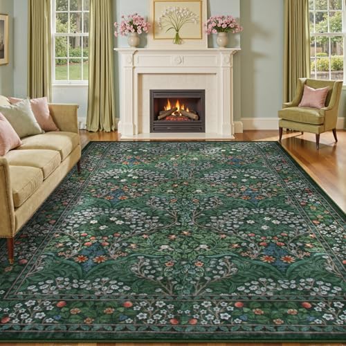 Lahome Floral 10x14 Area Rugs for Living Room, Soft 10x14 Washable Rugs by Lahome