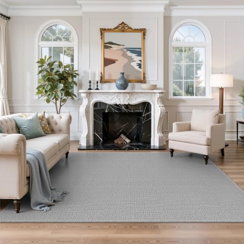 Valenrug 5x8 Area Rug, High-Low Pile Washable Rugs for Living Room, Grey by Valenrug