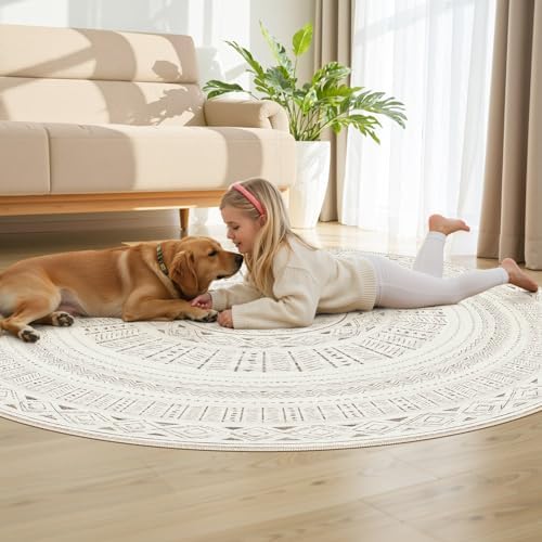 cotiled 6x6 Round Rug 6ft Circle Living Room Boho Area Rugs - Image 7