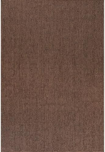 CAMILSON Easy Jute Rug 5x7, Indoor Outdoor Brown Color Fiber Area Rugs for Living Room Patio and Kitchen Rug, Solid Boho Woven Design, Easy-Cleaning, Washable Outside Carpet Alfombras (5 x 7) - Image 2
