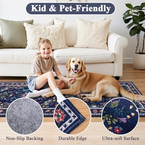 HEBE Hallway Runner Rug 2'x8', Washable Non Slip Kitchen Rug Runner - Image 3
