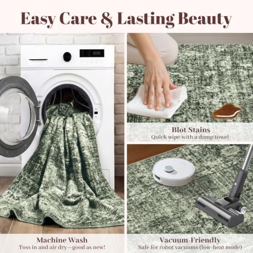 Homemate Washable Rug 8x10 Area Rugs - Vintage Rugs for Living Room - Image 5