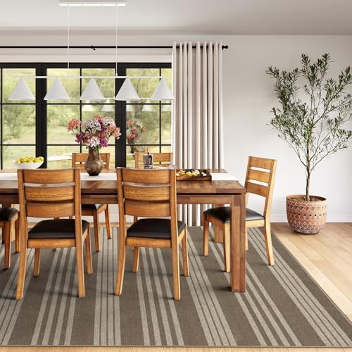 Lahome Striped Easy Jute Dining Room Rug, 8x10 Outdoor Patio Rugs Washable - Image 6