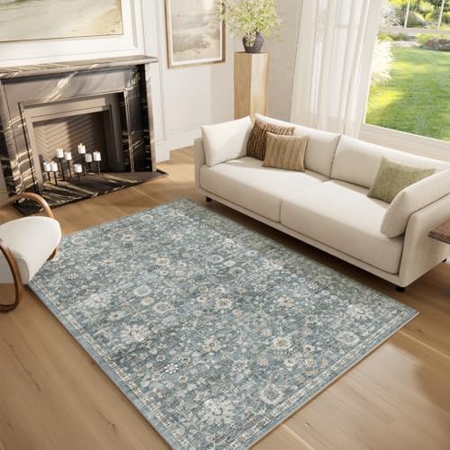 Machine Washable Rugs for Living Room: 5x7 Area Rugs for Bedroom by NoiFamo