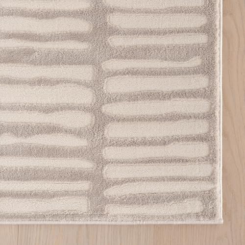 nuLOOM Kailani Cream/Grey Abstract Washable Area Rug, 5' x 8' - Image 4