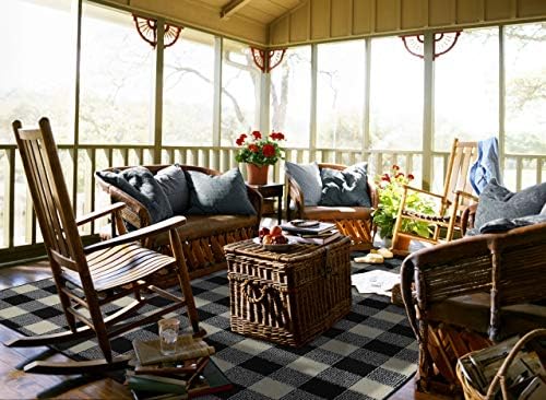 Garland Rug Country Living Buffalo Plaid 7 ft. x 10 ft. Area Rug for Living Room, Bedroom, Kitchen, Dining Room, Nursery, Black/Ivory - Image 2