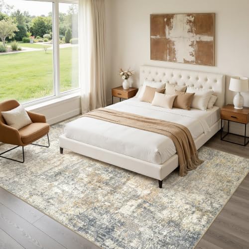kakania Washable 9x12 Area Rug for Living Room: Abstract Modern Home Decor - Image 3
