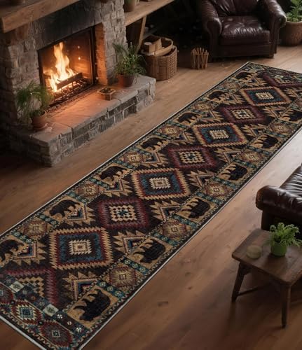 YIHOUSE Washable Western Cabin Runner Rug 2x8 Hallway - Image 3