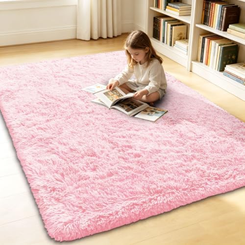 Smiry Area Rugs for Living Room Bedroom 3x5 ft, Fluffy Washable Carpet by Smiry