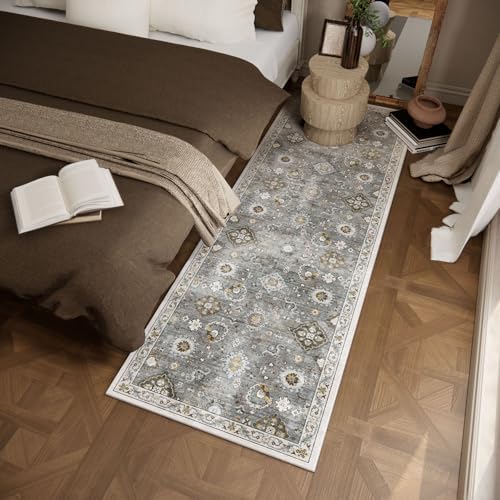 Washable Runners for Hallways Kitchen Rugs: 2'6"x8' Runner Rug Stain Resistant Non Slip Low Pile Soft Carpet Runners for Hallways Indoor Entryway Kitchen Laundry Room Bedroom Bathroom Farmhouse - Image 3