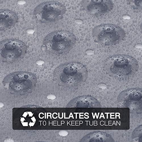 YINENN Bath and Shower Safety Mats 40x16 inch, Non Slip with Suction Cups for Bathroom Stall and Tub Floor, Extra Large and Machine Washable, Drain Holes Keep Bathtub Clean, Clear Gray - Image 3