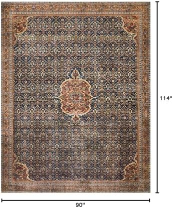 Loloi Layla Cobalt Blue/Spice 7'-6" x 9'-6" Area Rug - Image 2