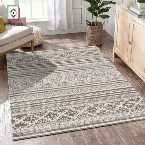 RUGSURE Washable Area Rugs 3' x 5 ' - 1/6 Thick - Moroccan-Inspired -Stain & Water Resistant Non-Slip - Resistant Rug for Living Room, Bedroom, Nursery, Pet & Child Friendly (Brown) - Image 3