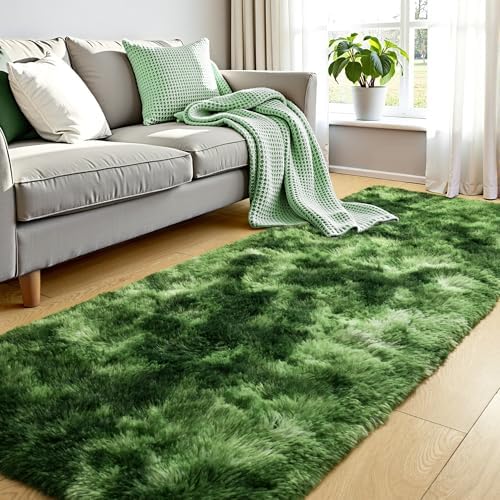 Tepook Soft Fluffy Runner Rugs for Bedroom 2x6 with Rubber Backing - Image 3