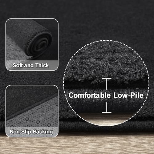 Amearea Black Round Area Rugs 6ft Circle Rugs for Bedroom Living Room - Image 3