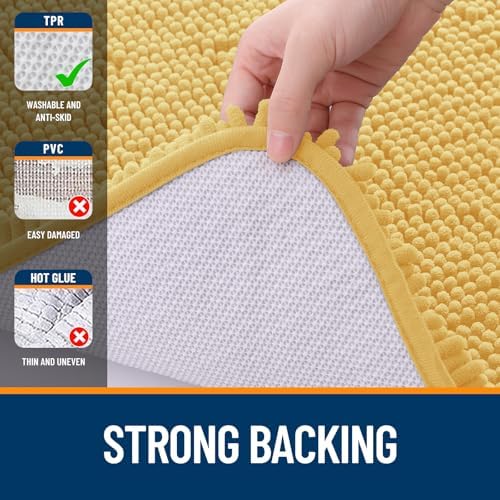 OLANLY Toilet Rugs U-Shaped 20x20, Soft Absorbent Chenille Contour Rugs - Image 6