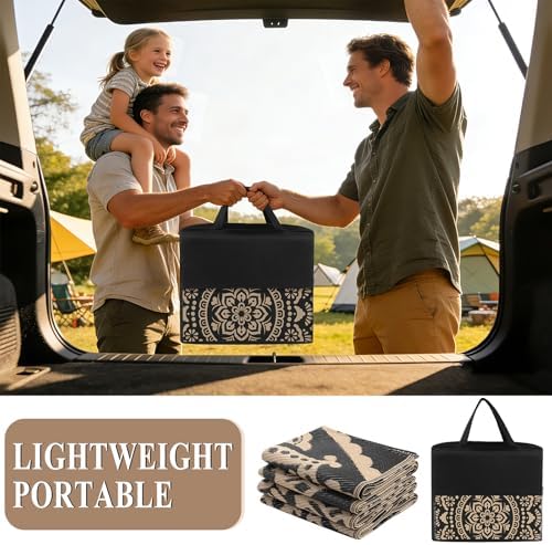 Bsmathom Waterproof Outdoor Rug, 5'x8', Black - Image 4