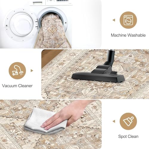 Yamaziot Washable Runner Rug, 2x12 Non-Slip Boho Hallway Kitchen Rug - Image 4