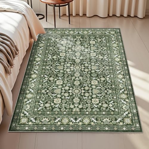 OPPODREAM Vintage Dark Green Area Rugs 3x5, Washable Rug for Living Room by OPPODREAM