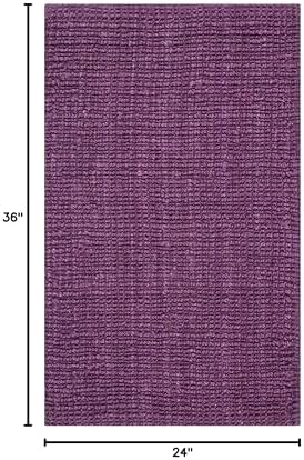 SAFAVIEH Natural Fiber Accent Rug 2x3, Jute Knotted Purple NF447B - Image 2