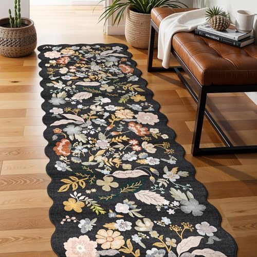 3x10ft Long Hallway Runner Rug: Non-Slip Washable Kitchen Floor Mat Black - Image 6