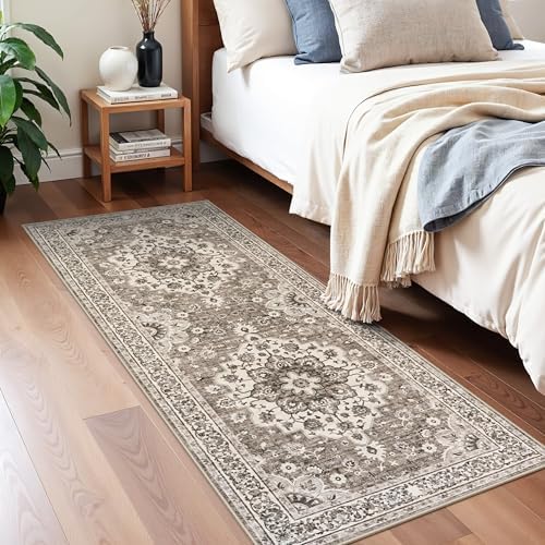Washable 2x5 Hallway Runner Rug: Vintage Floral Water Resistant Kitchen Rug - Image 5