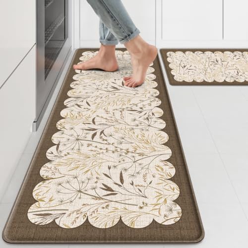 2PCS Vintage Anti-Fatigue Kitchen Mats, Non-Slip Waterproof Rugs for Floor - Image 7