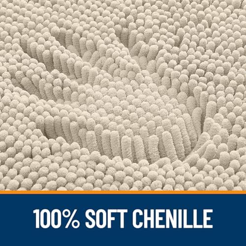 OLANLY Bathroom Runner Rugs 47x20, Extra Soft Absorbent Chenille Bath Rugs - Image 3
