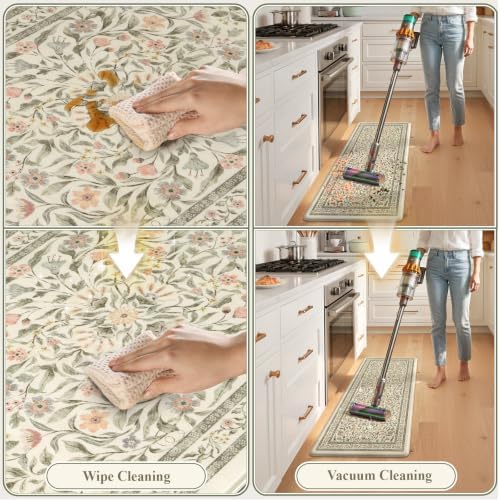 KIMODE Anti Fatigue Kitchen Mats for Floor, Boho Floral Kitchen Rugs Sets - Image 5