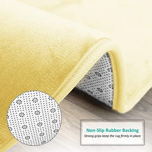 Clara Clark Bathroom Rugs, Velvet Memory Foam Bath Mat, Non-Slip, Machine Washable Bath Rugs - Dries Quickly, Ultra Soft Plush Bath Mats for Bathroom, 20 x 24, Mellow Yellow - Image 4