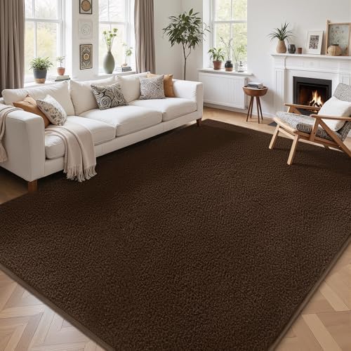 AROGAN 5x7 Area Rugs for Living Room Non Slip Dorm Bedroom Rug, Coffee by AROGANAREARUG
