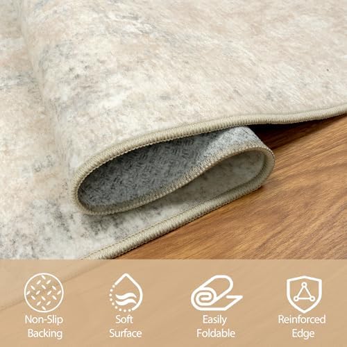 Aelenmu 10x14 Area Rugs for Living Room Washable Dining Room Beige Grey - Image 3