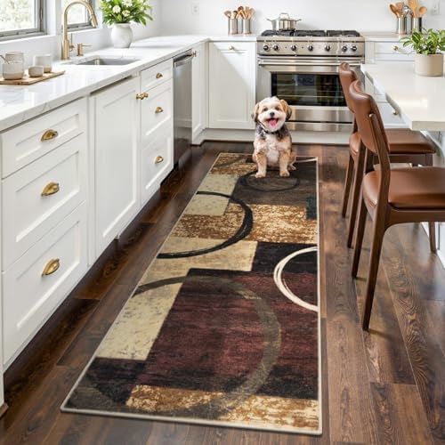 Yamaziot 2x6 Washable Modern Abstract Runner Rug Non-Slip for Hallways by Yamaziot