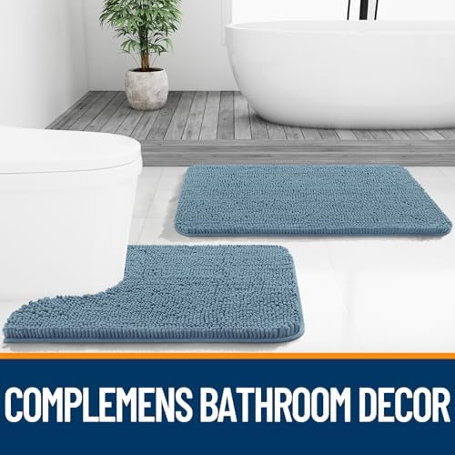 OLANLY Bathroom Runner Rugs 47x20, Extra Soft Absorbent Chenille Bath Rugs - Image 7
