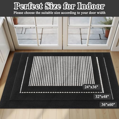 Ileading Indoor Door Mat, Absorbent Muddy Mats for Dogs, Low-Profile Entrance Welcome Mat with Non-Slip Rubber Backing, Washable Runner Carpet for Hallway,Entryway,Kitchen (Black 32×48inch) - Image 7