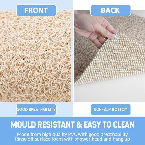 Hargiis Non-Slip Bathtub Mat, Anti Slip Shower Mat, Fast Drying Bathtub Mats, Foot Scrubber Mat, Anti Slip Mat for Tub, Floor, Bathroom, Kitchen, Home, Hotel (Beige 71"×24") - Image 4