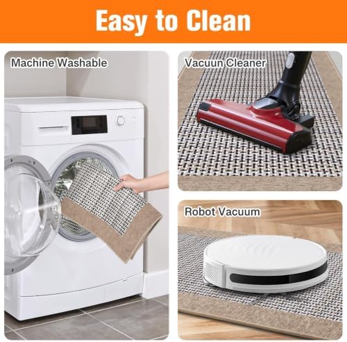 StepRite Kitchen Rugs 2 PCS, Kitchen Mats for Floor, 20"x32"+20"x60", Khaki - Image 5