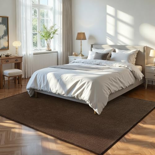 ISEAU 4x6 Soft Area Rug for Bedroom, Washable and Non-Slip, Brown - Image 5