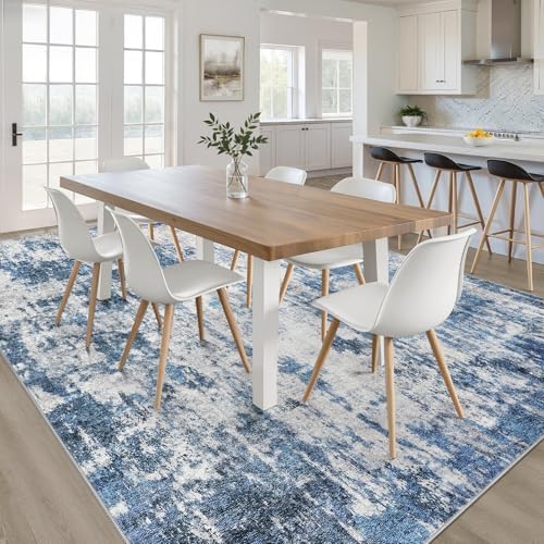 LOONGRUG 6x9 Area Rug Washable Neutral Modern Rug for Living Room Navy Gray - Image 5
