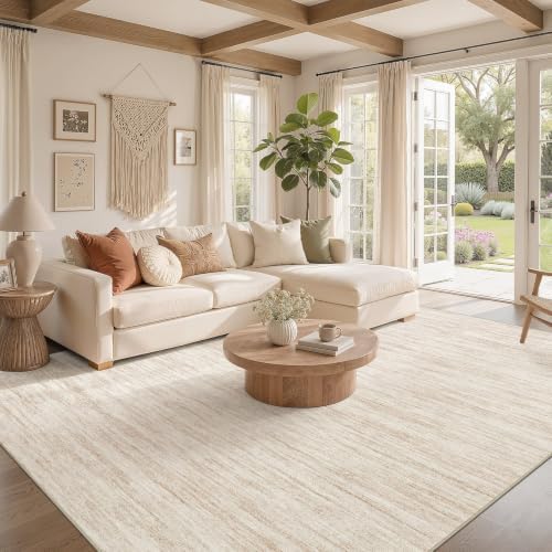 Nakagishi Boho 5x7 Area Rug Living Room Rugs Machine Washable Beige - Image 2