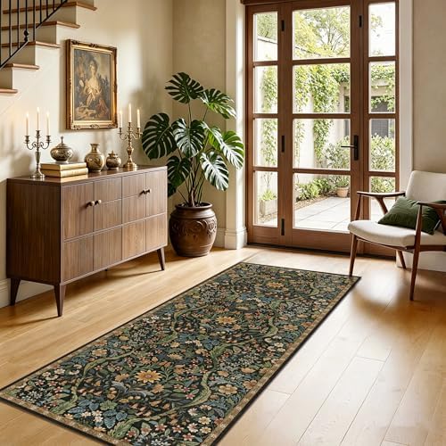 2x5 Floral Runner Rug for Kitchen Washable Hallway Runner Rug - Image 4