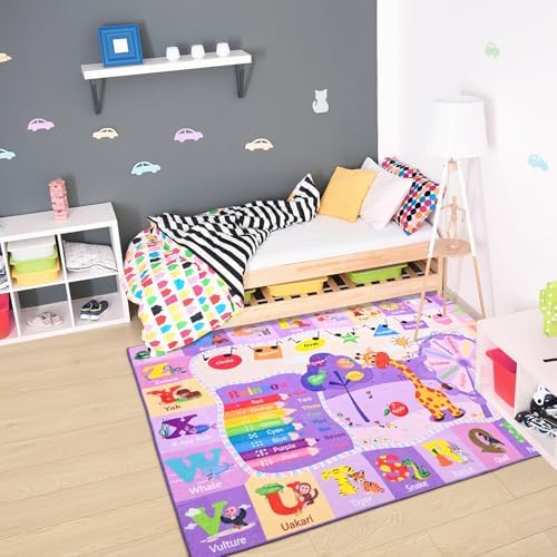 Chicrug 5x7 ABC Kids Rug for Classroom, Washable Non Slip Playroom Play Mat - Image 5