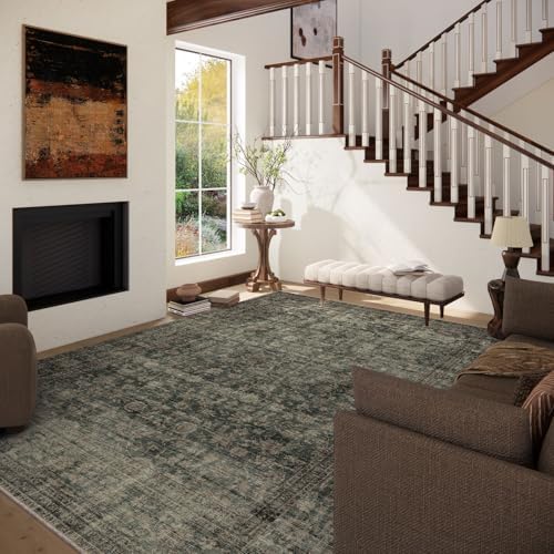 Area Rugs 9x12 Living Room: Washable Bedroom Rug Non Slip Boho Large Carpet - Image 2